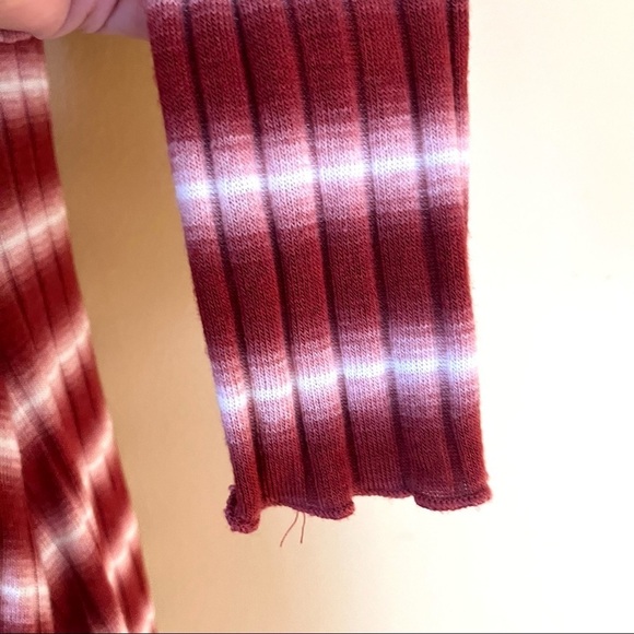 Altar’d State Rayon Stripe Stretch Turtle Neck Long Sleeve Rib Mini Dress Size S - Picture 6 of 14